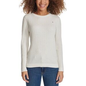 Tommy Hilfiger Ivory Cable Knit Sweater women’s size XL 100% cotton